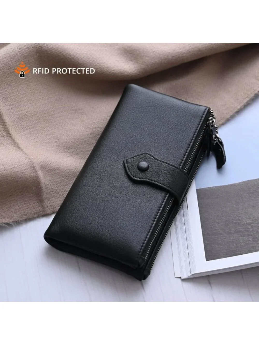 Soft Leather RFID Blocking Bifold Wallet for Women - Slim Credit Card Holder